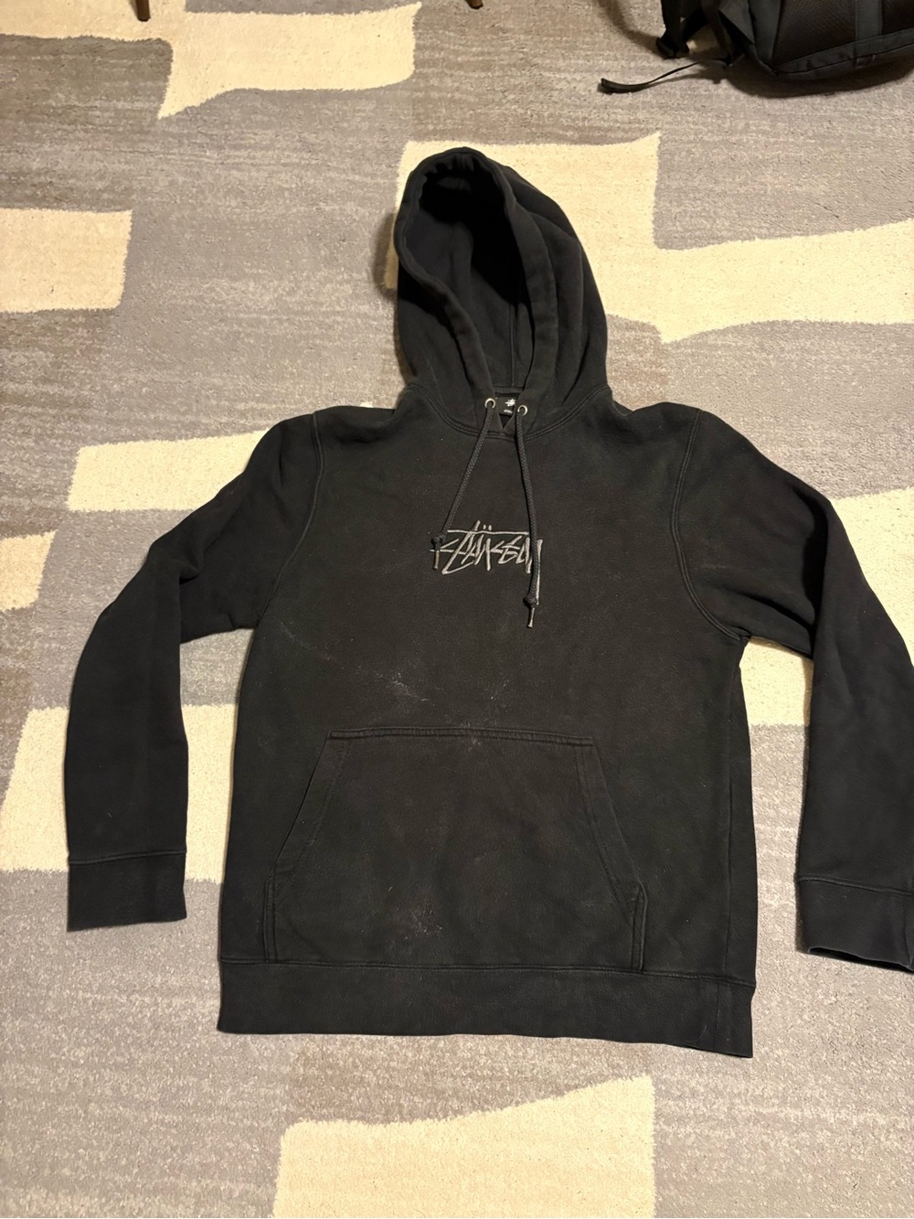 BLACK STUSSY HOODIE